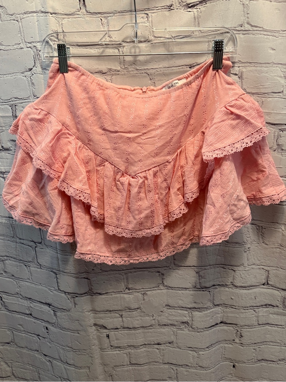 Love Tree Pink Ruffled Mini Skirt